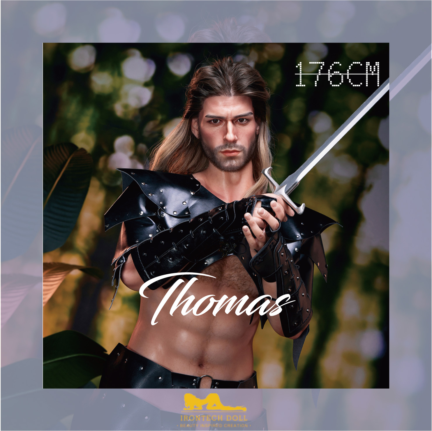 鐵藝｜M05-Thomas 歐洲騎士風格 全矽膠假髮版 176cm